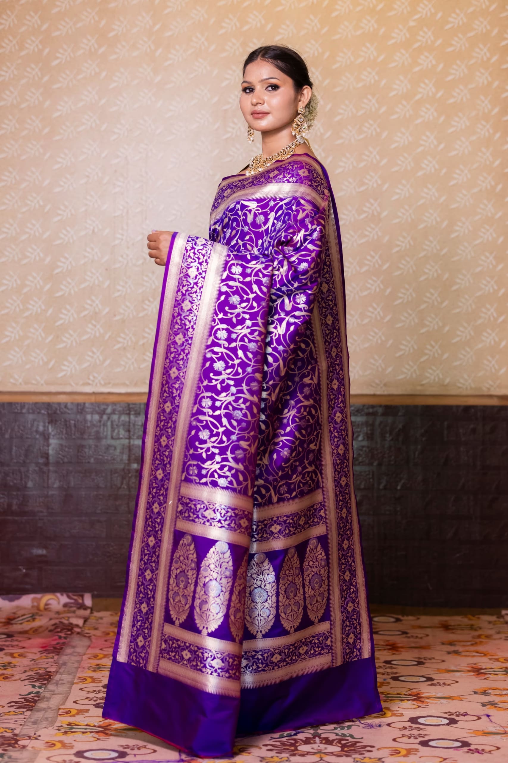 Royal Voilet Mishru Silk Saree