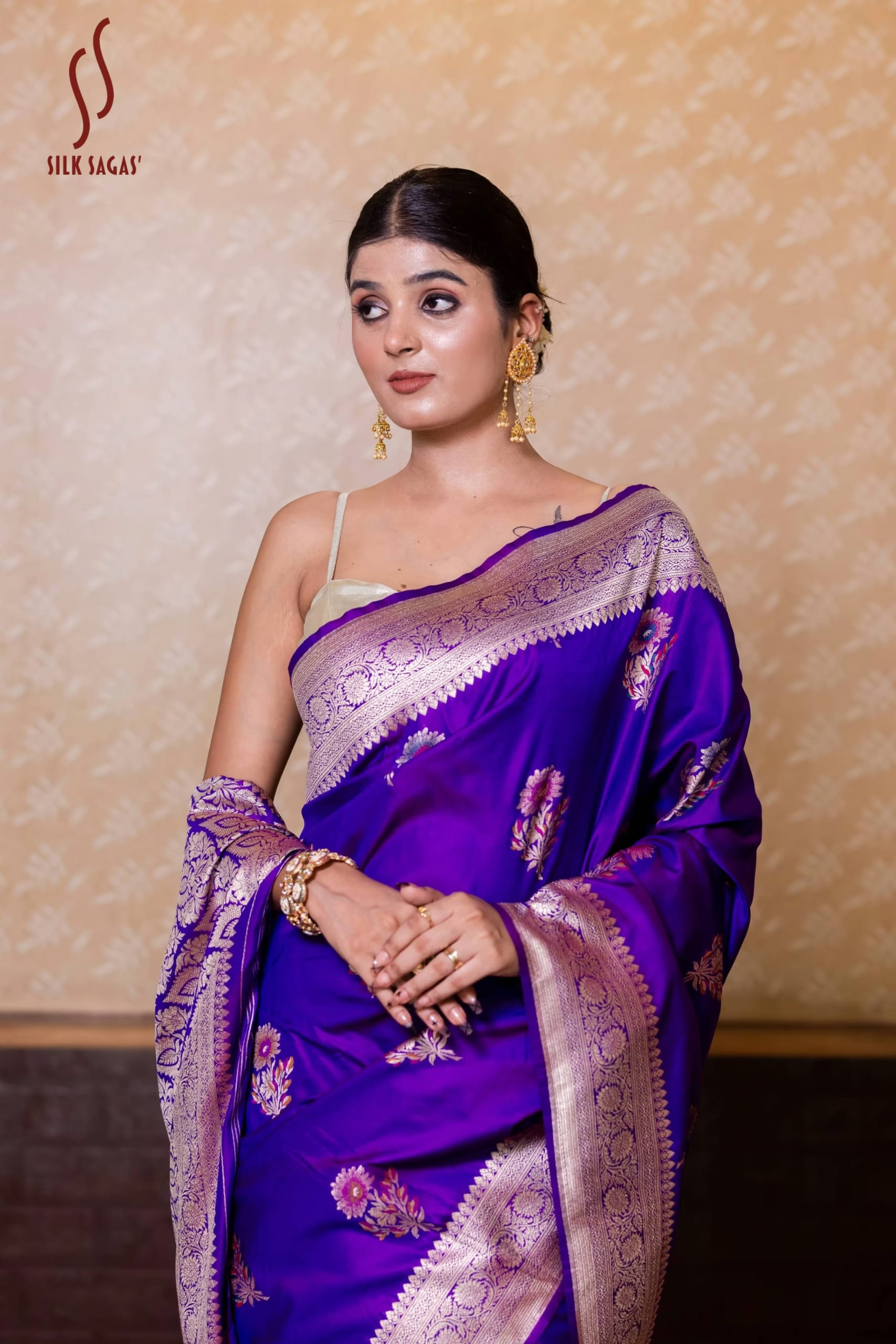 Royal Blue Mishru Silk Saree