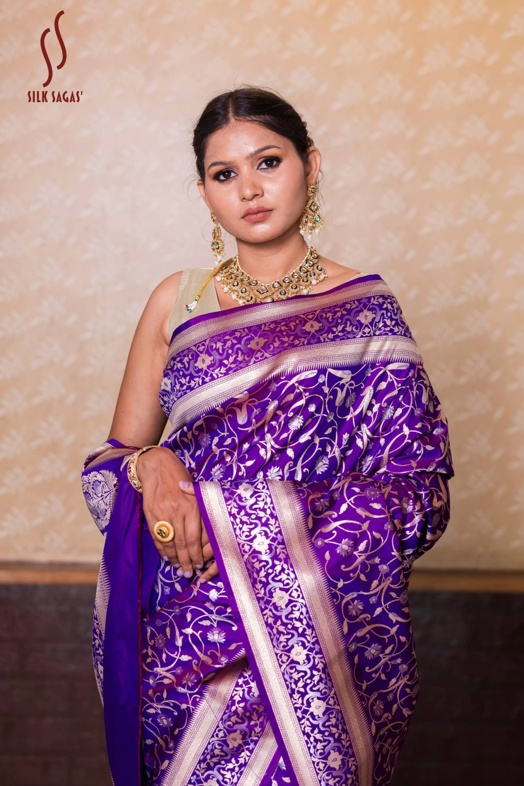 Royal Voilet Mishru Silk Saree
