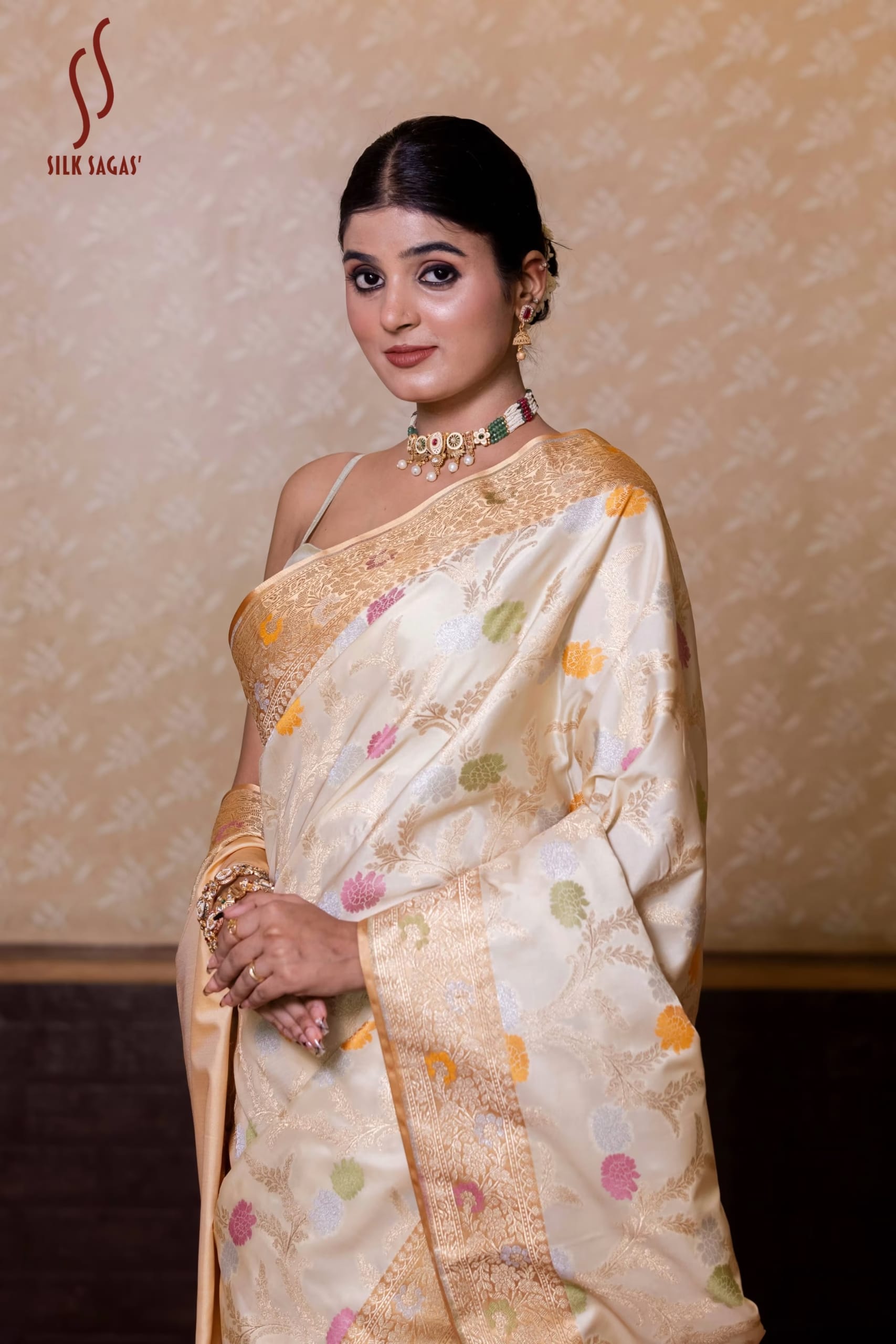 Ivory Ektara Silk Saree