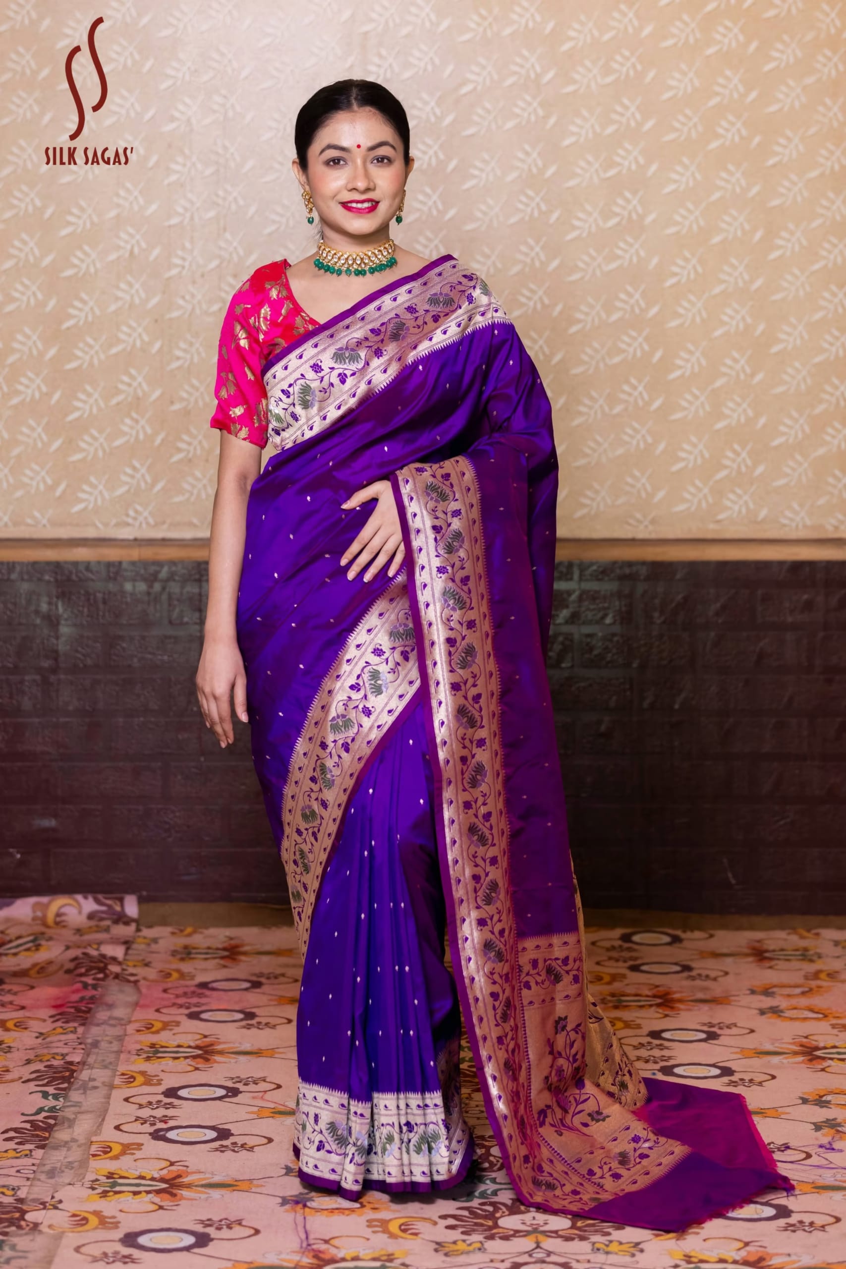 Royal Purple Katan Silk Saree