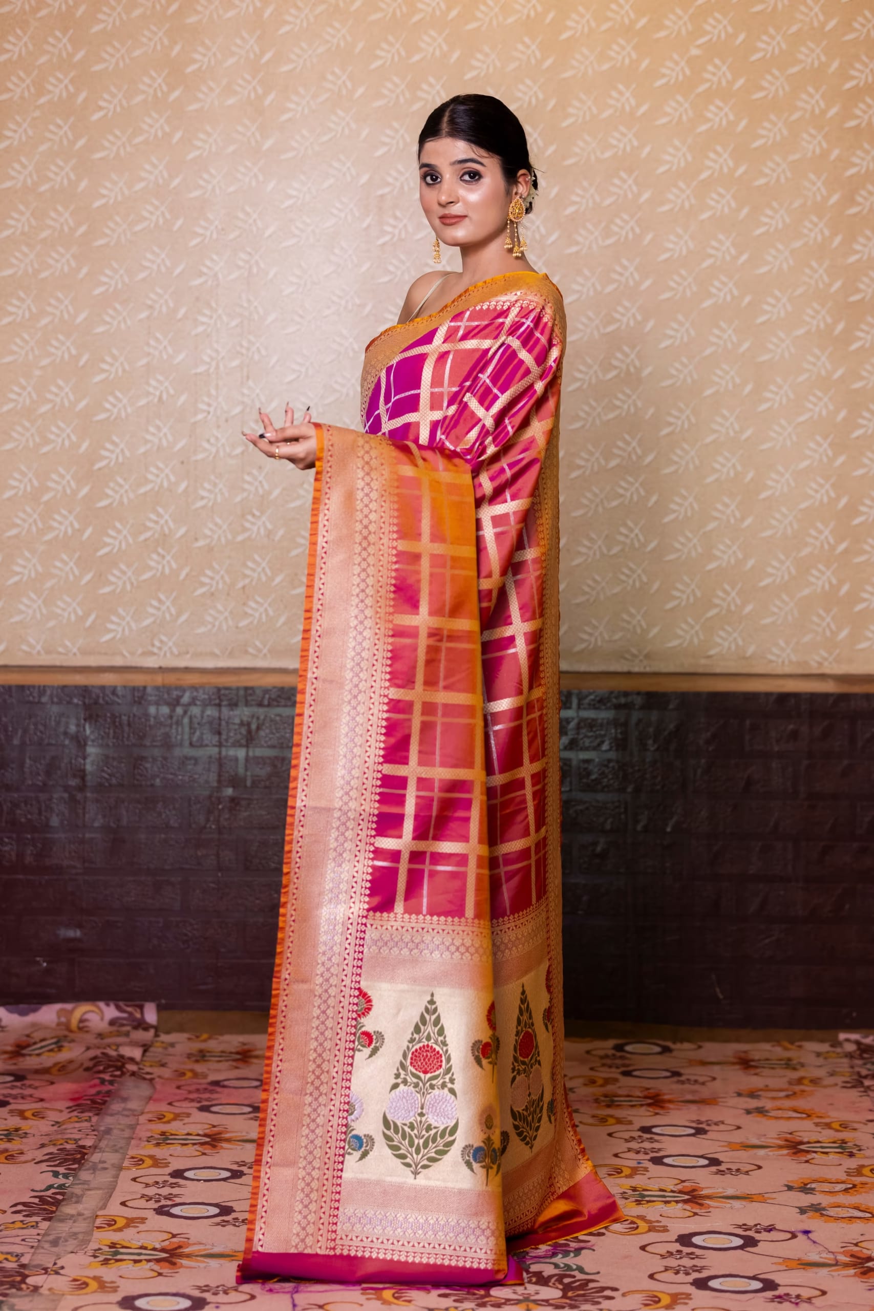 Pink Designer Silk Saree