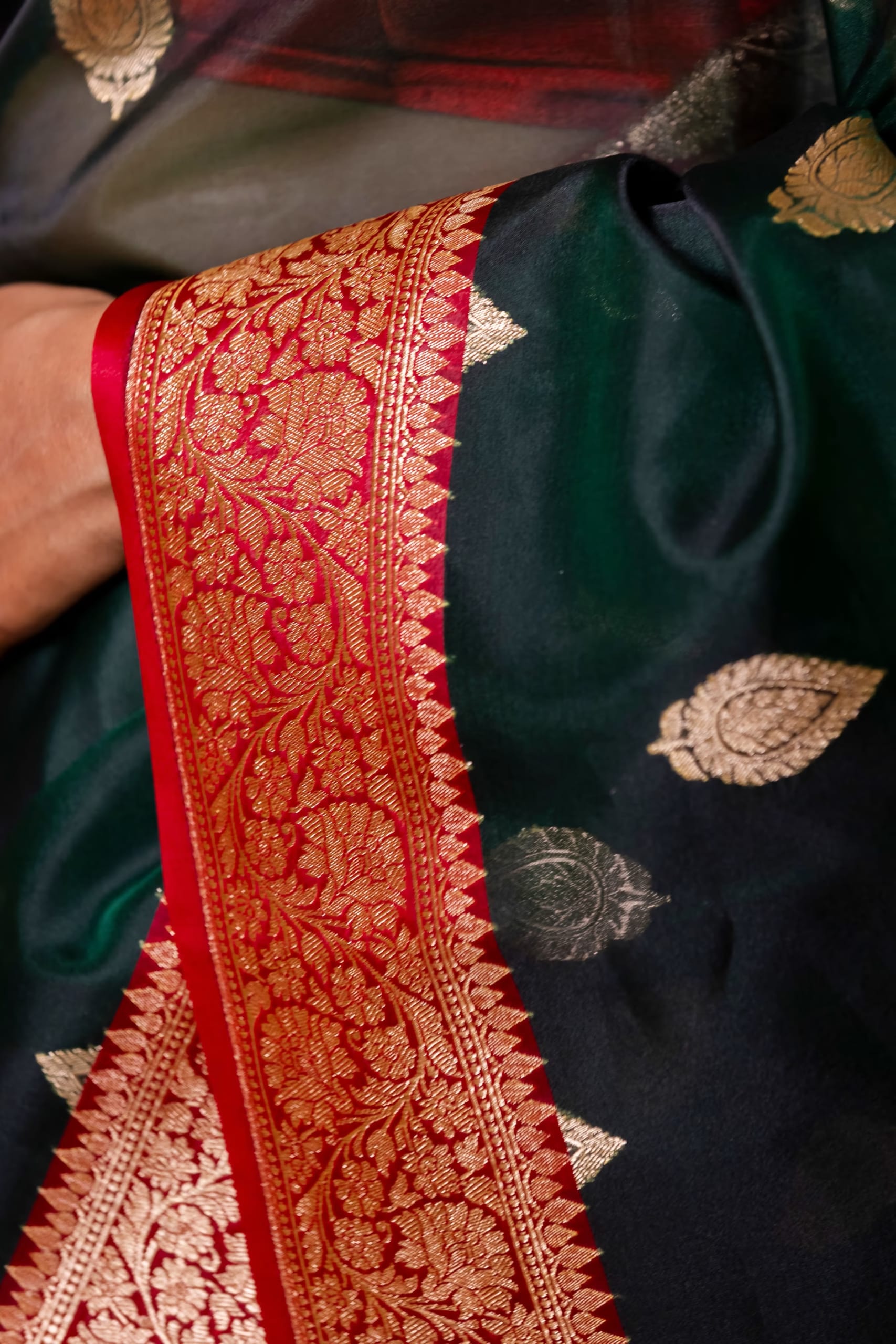 Black Organza Silk Saree