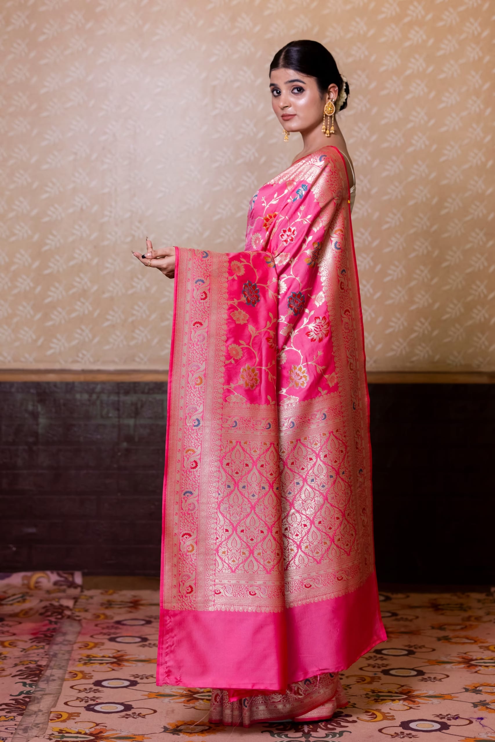 Pink Mashru Silk Banarasi Saree – Silk Sagas - Image 2