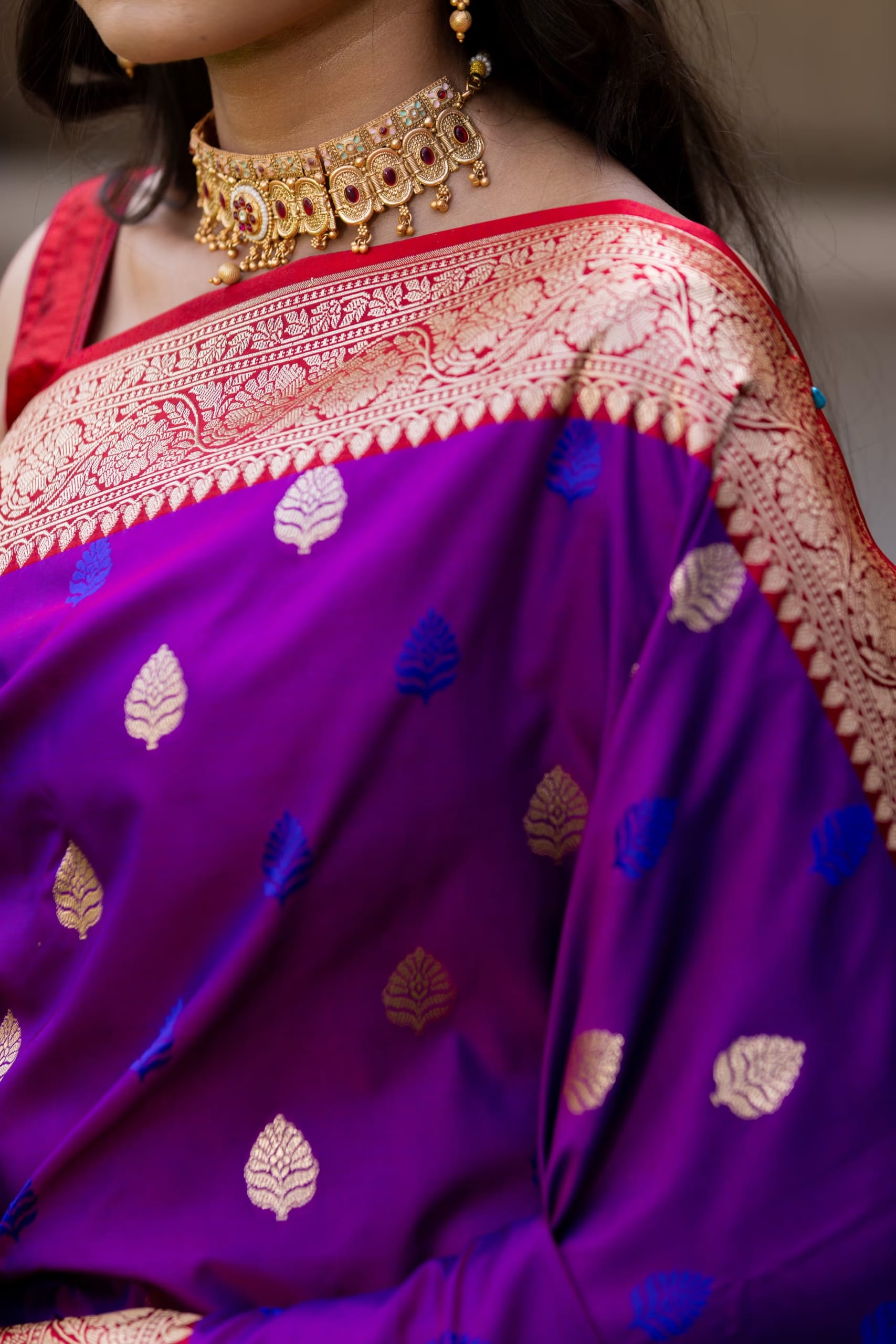 Purple Banarasi Soft Silk - Image 2