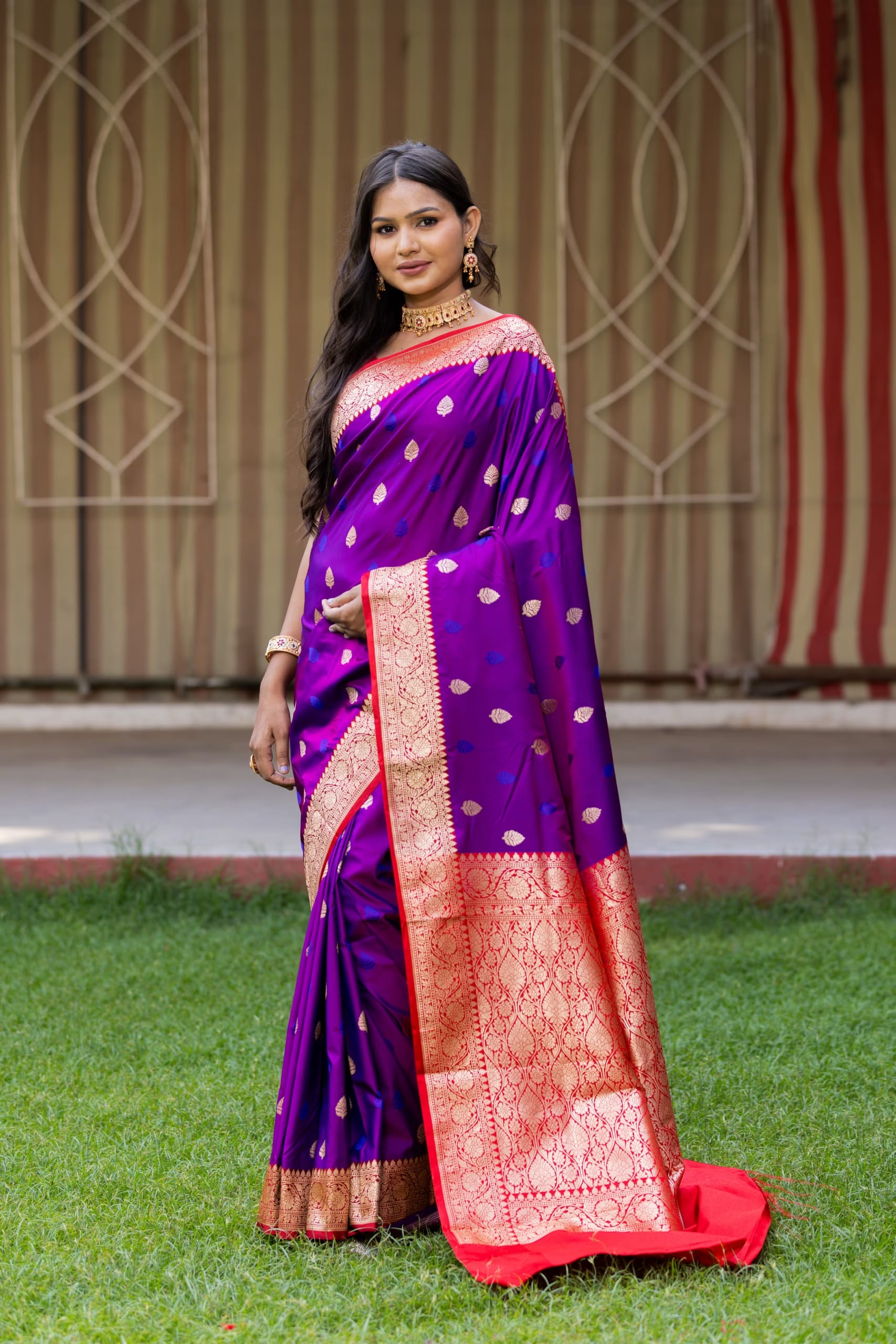 Purple Banarasi Soft Silk - Image 3