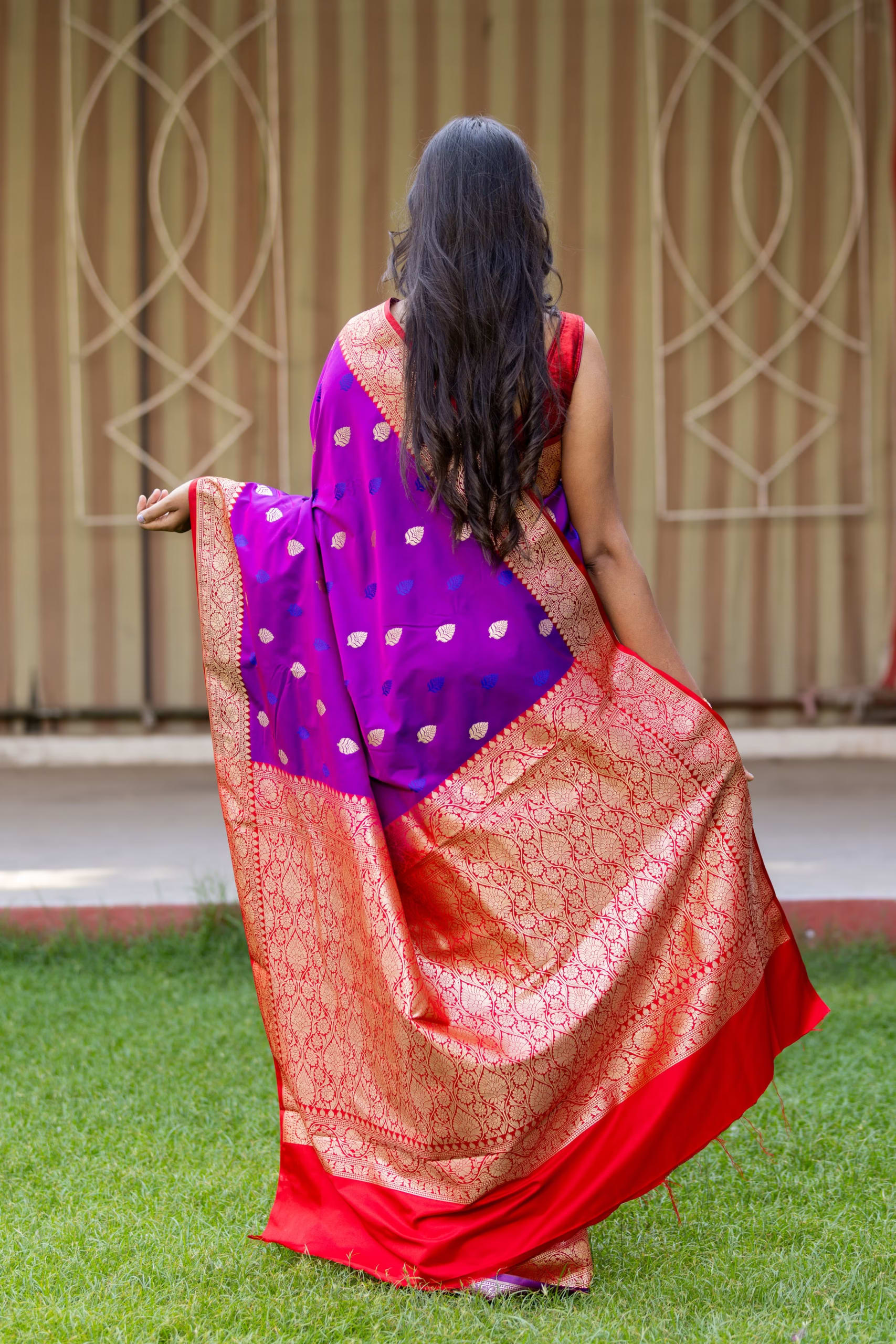 Purple Banarasi Soft Silk