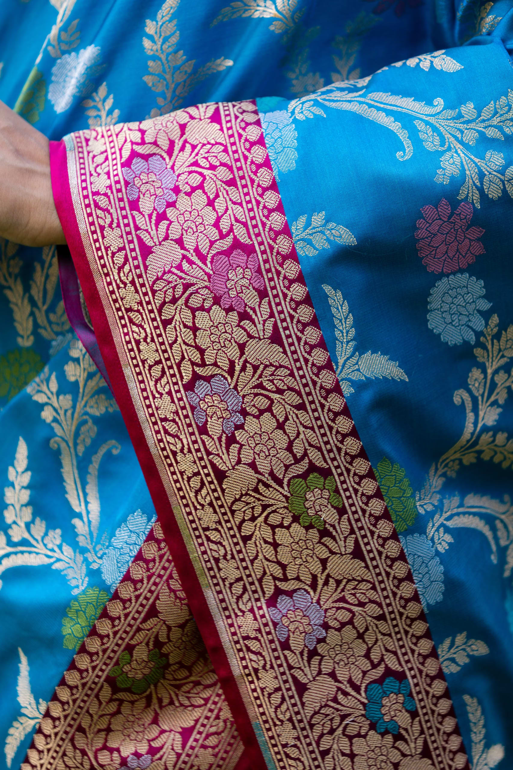 Blue Ektara Silk Saree - Image 3