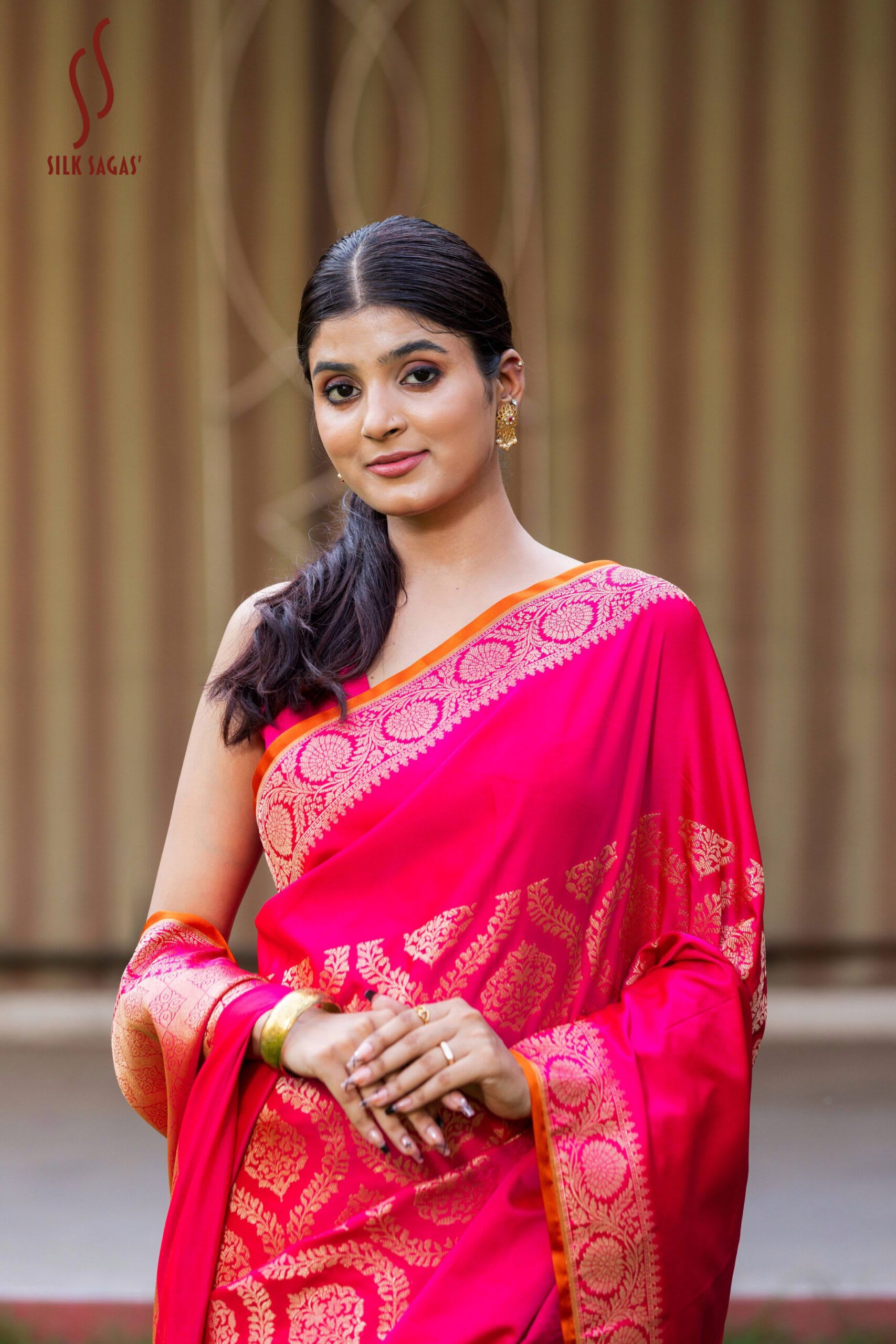 Pink Designer Silk Saree