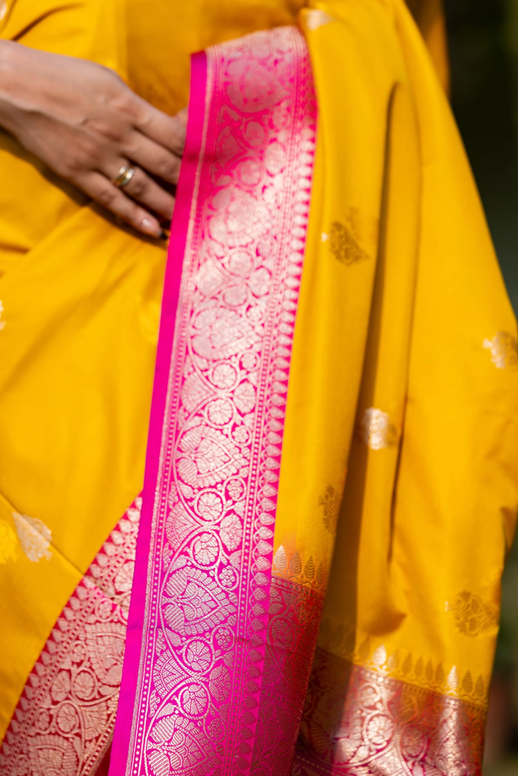 Golden Yellow with Magenta Soft Silk - Image 5