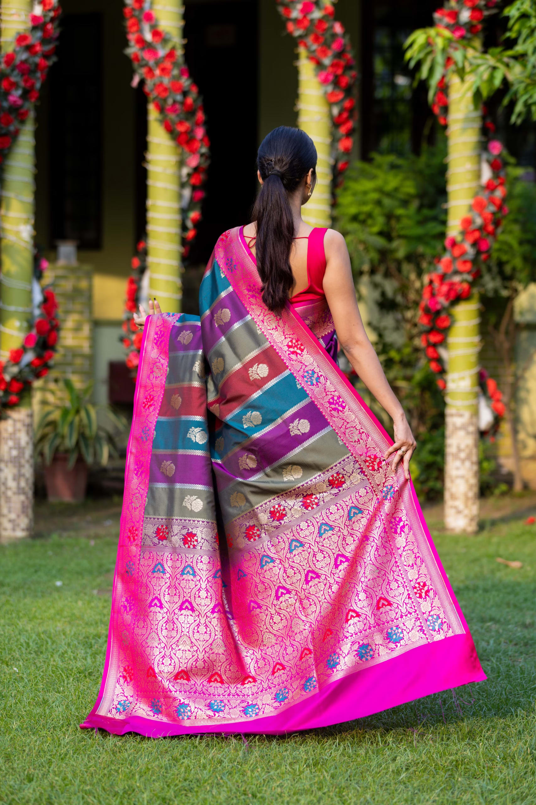 Designer Banarasi Silk Saree - Image 2
