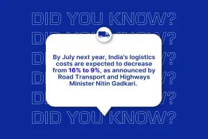 Logistics costs are expected to decrease from 16% to 9%.