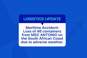 Maritime Accident: Loss of 46 containers from MSC ANTONIO