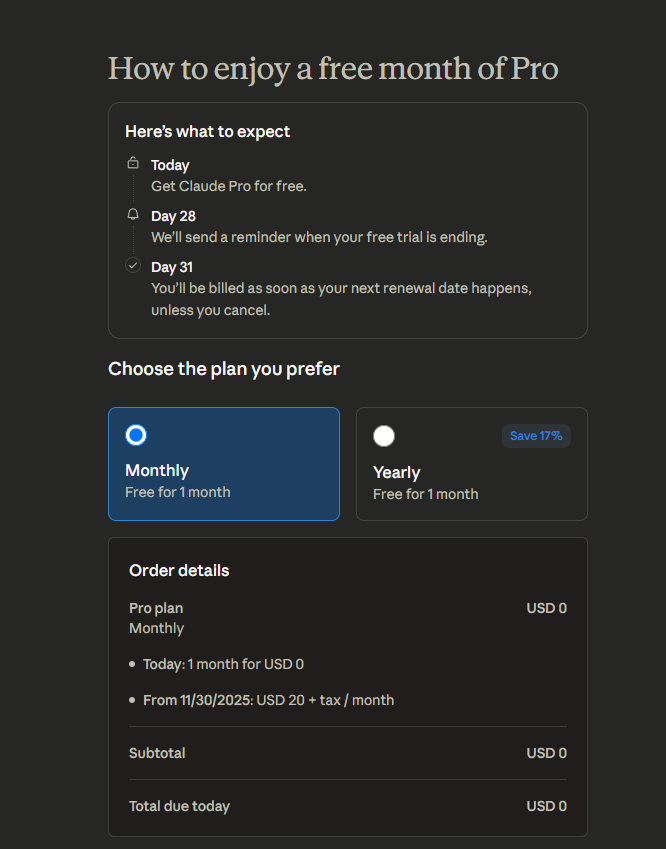 Cara Dapat 1 Bulan Gratis Claude Pro