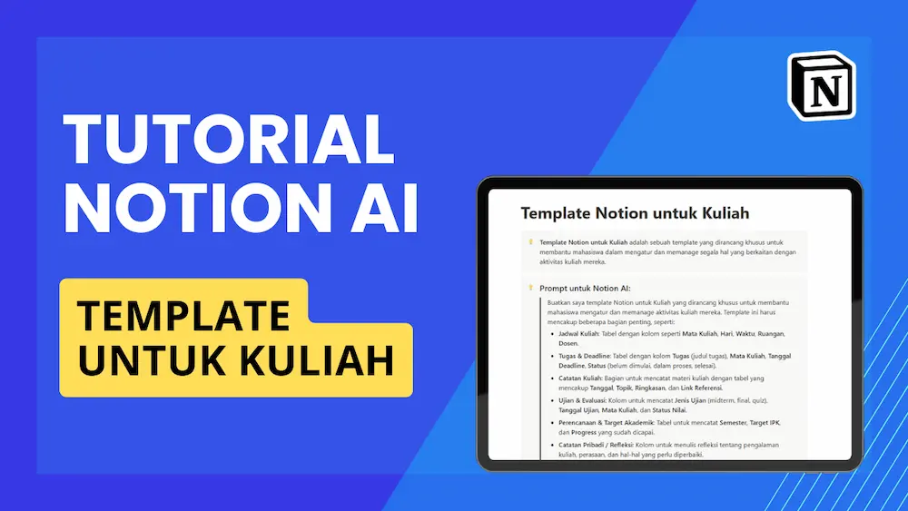 NOTION AI - TEMPLATE UNTUK KULIAH
