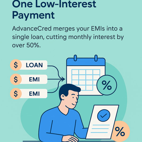How AdvanceCred Helps You Escape Multiple High-Interest EMIs with One Smart, Low-Interest Consolidated Loan