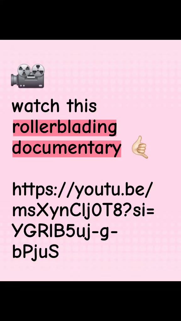 a 20 minute documentary on the perception of rollerblading dying, all us skaters know it hasn't and it never will but this is a good take on the affect the hate for bladers had on the sport!

https://youtu.be/msXynClj0T8?si=YGRlB5uj-g-bPjuS
