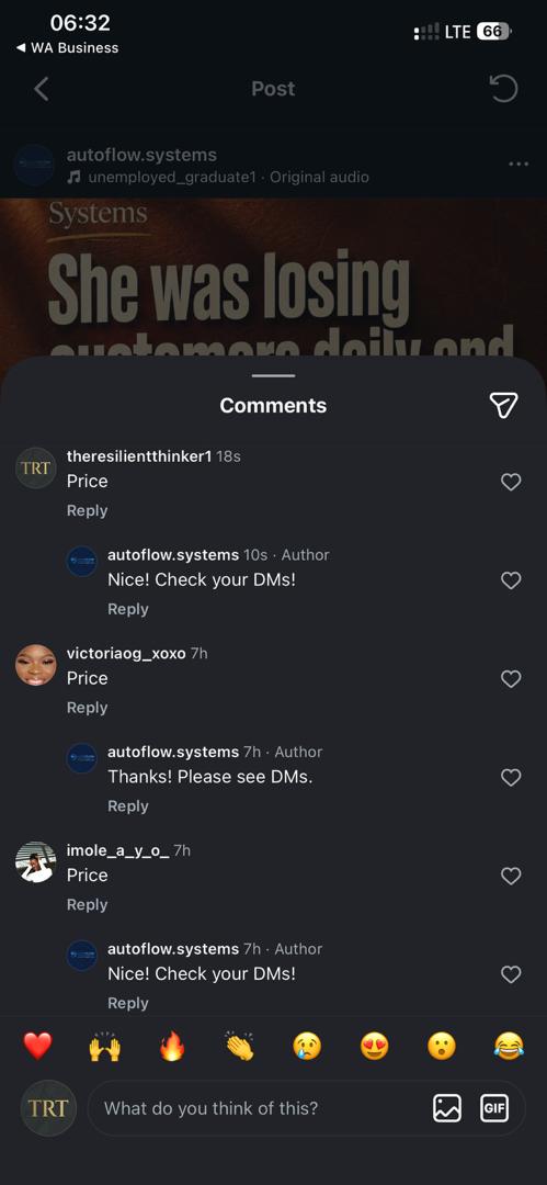 Instagram comment trigger