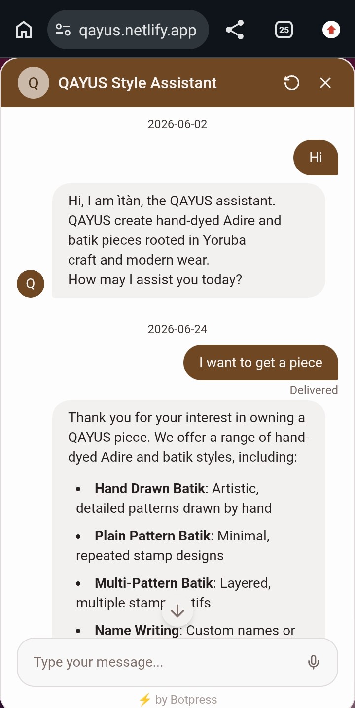 QAYUS chatbot
