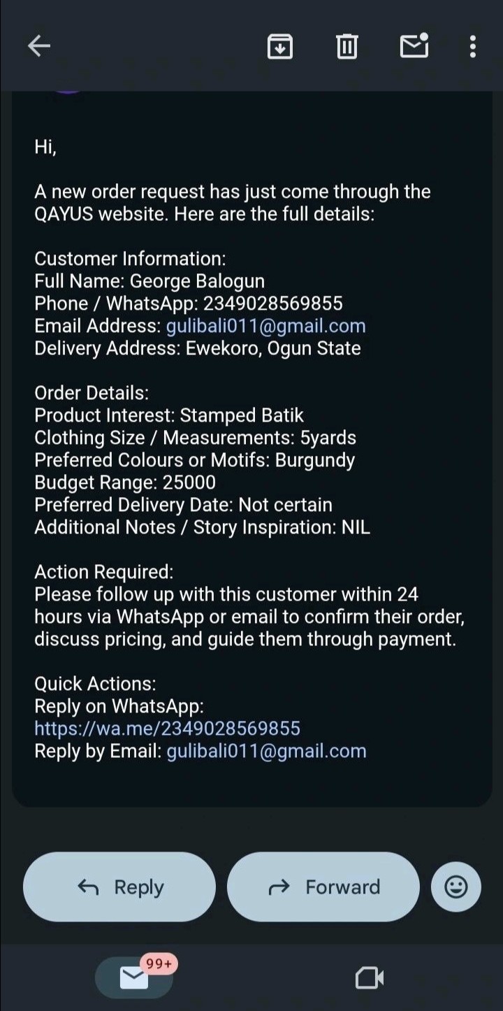 Owner notification