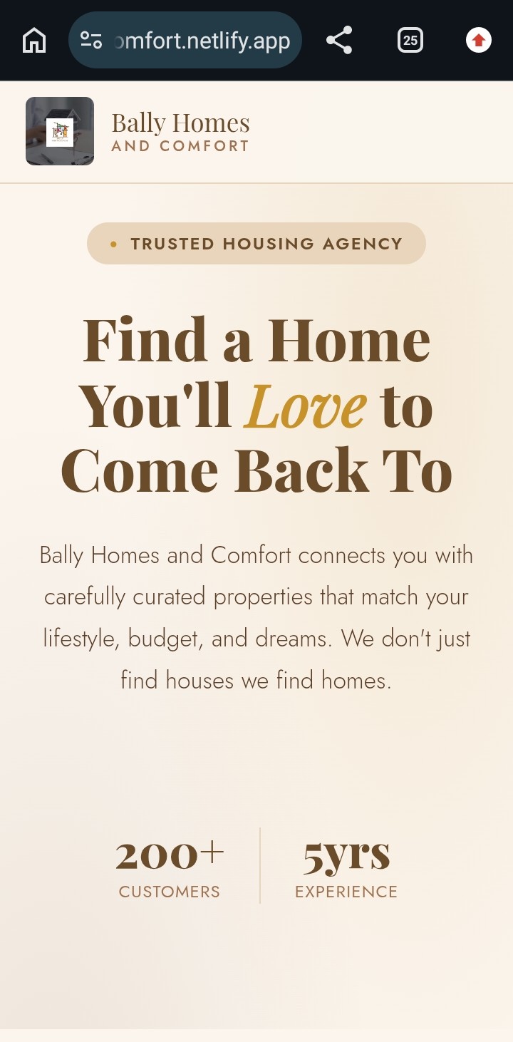 Bally Homes landing page