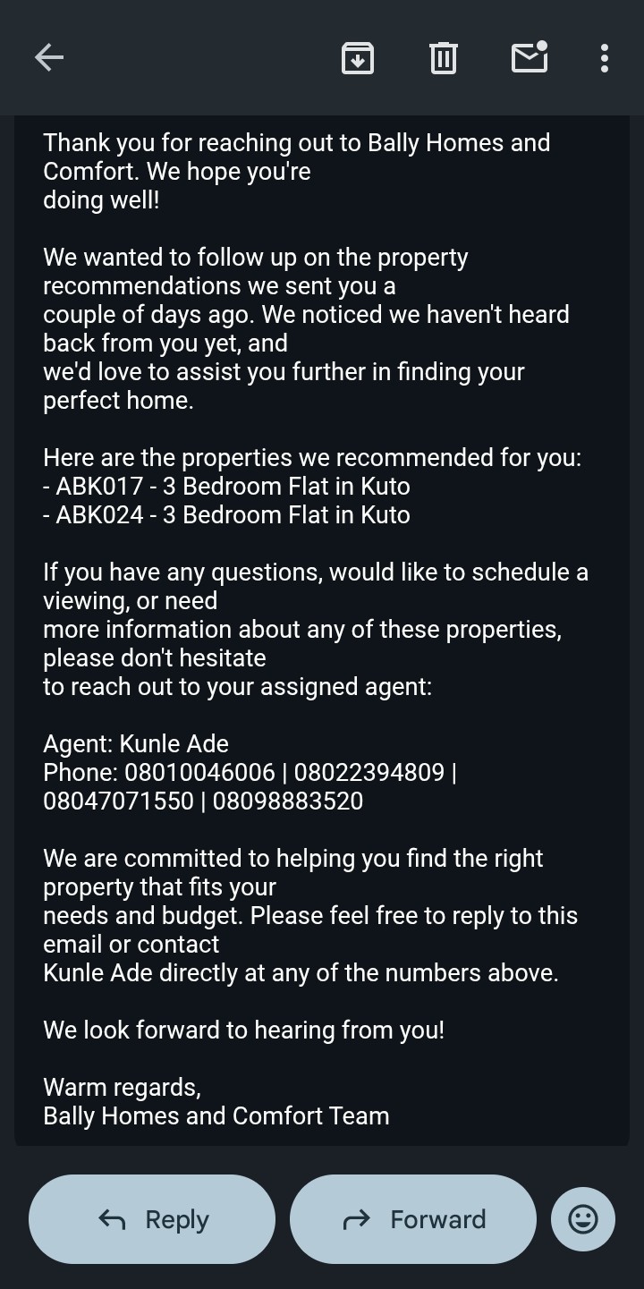 Follow-up email