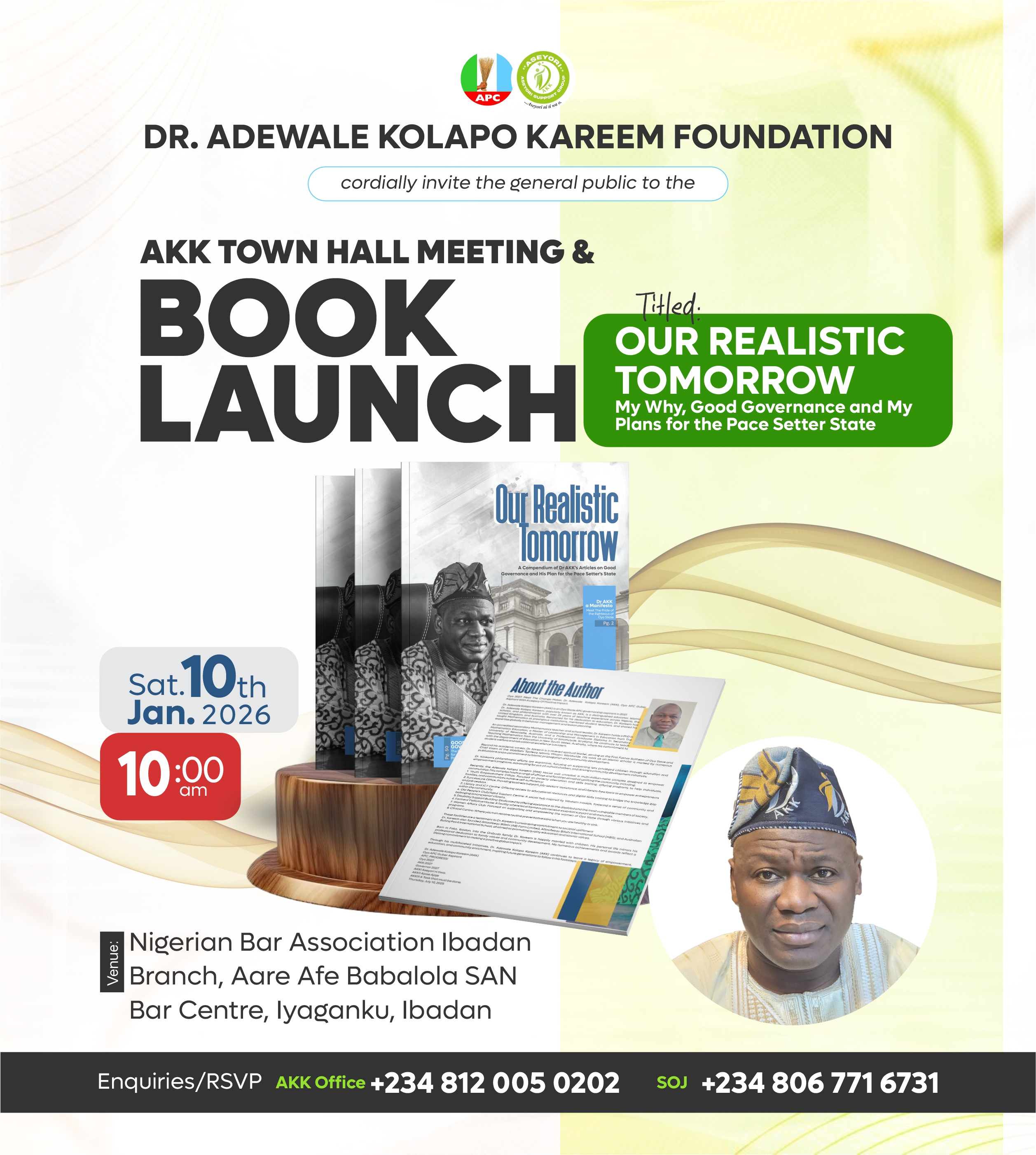 Oyo 2027: AKK Town Hall Meeting & Book Launch Relocated to NBA Hall, Iyaganku.