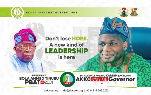 Oyo 2027: APC Has No Governorship Candidate Yet” — AKK Calls for Unity, Inclusiveness in Oyo Race.
