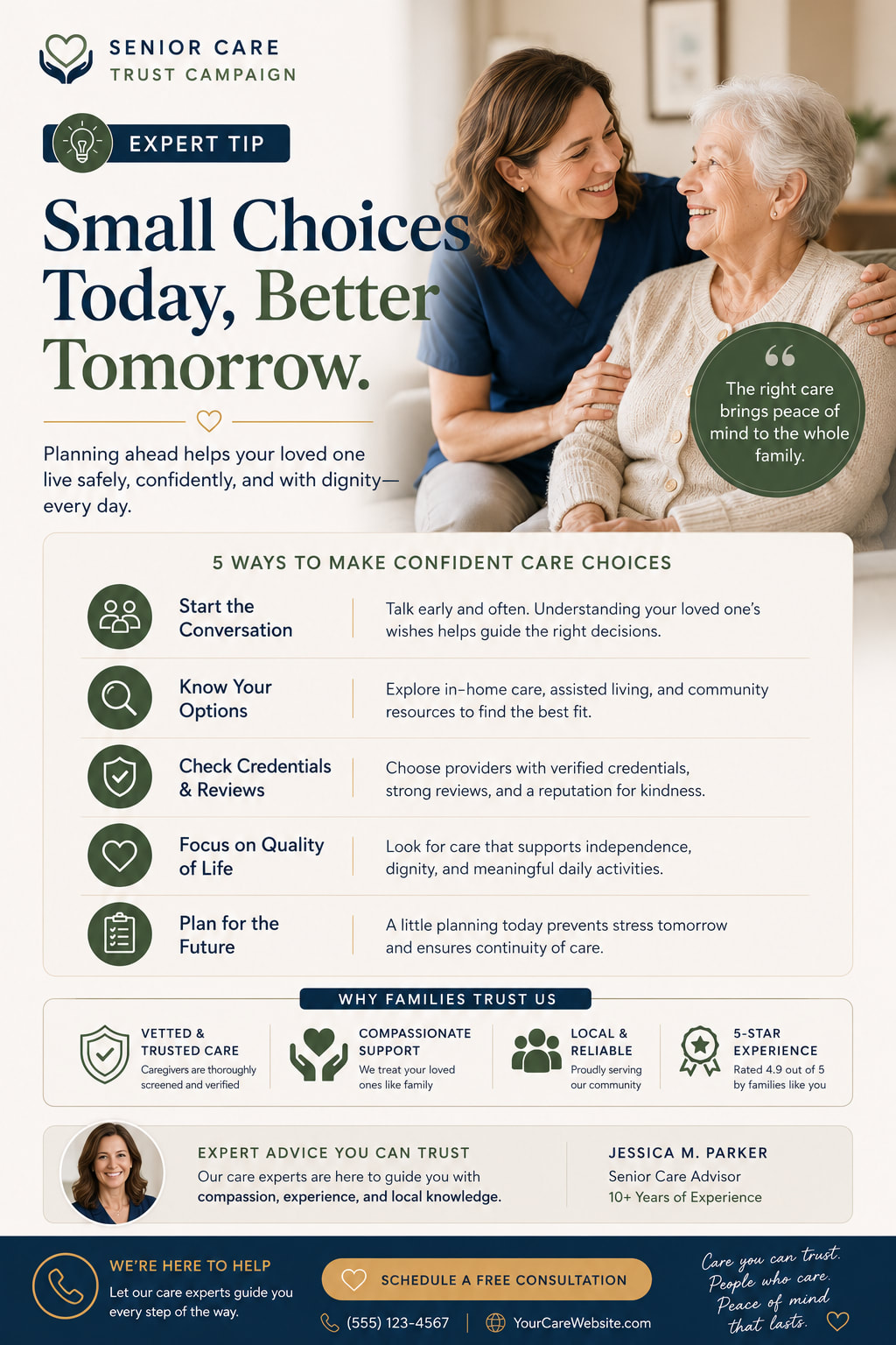 Senior Care Trust Campaign Expert Tip Card Generator