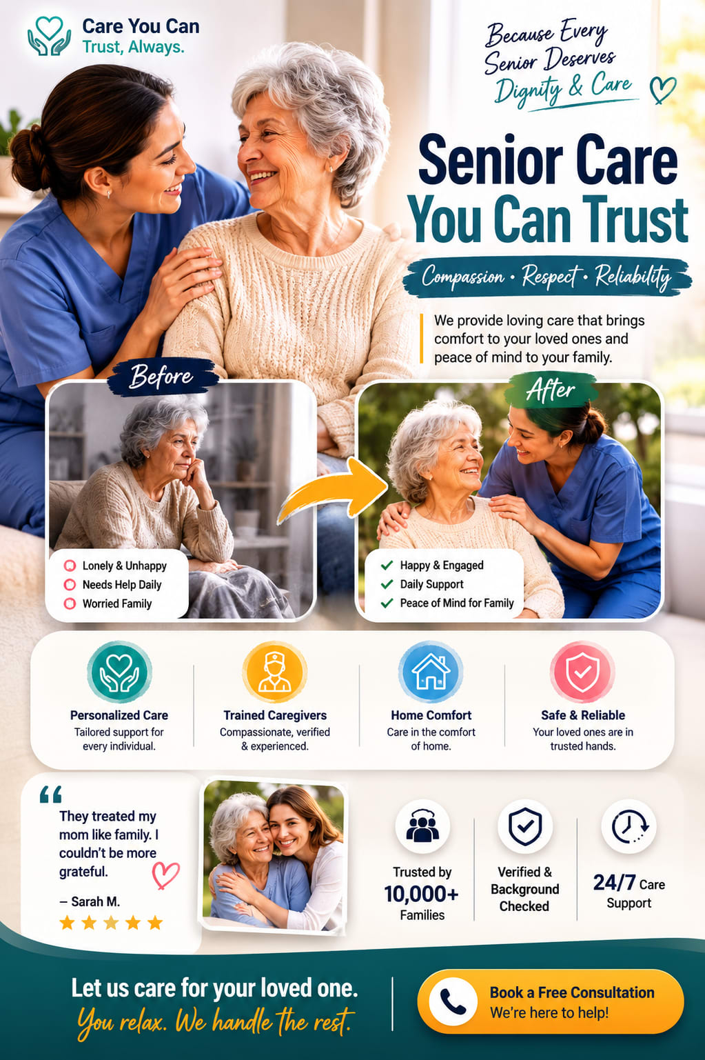 Senior Care Trust Campaign Before After Story Generator