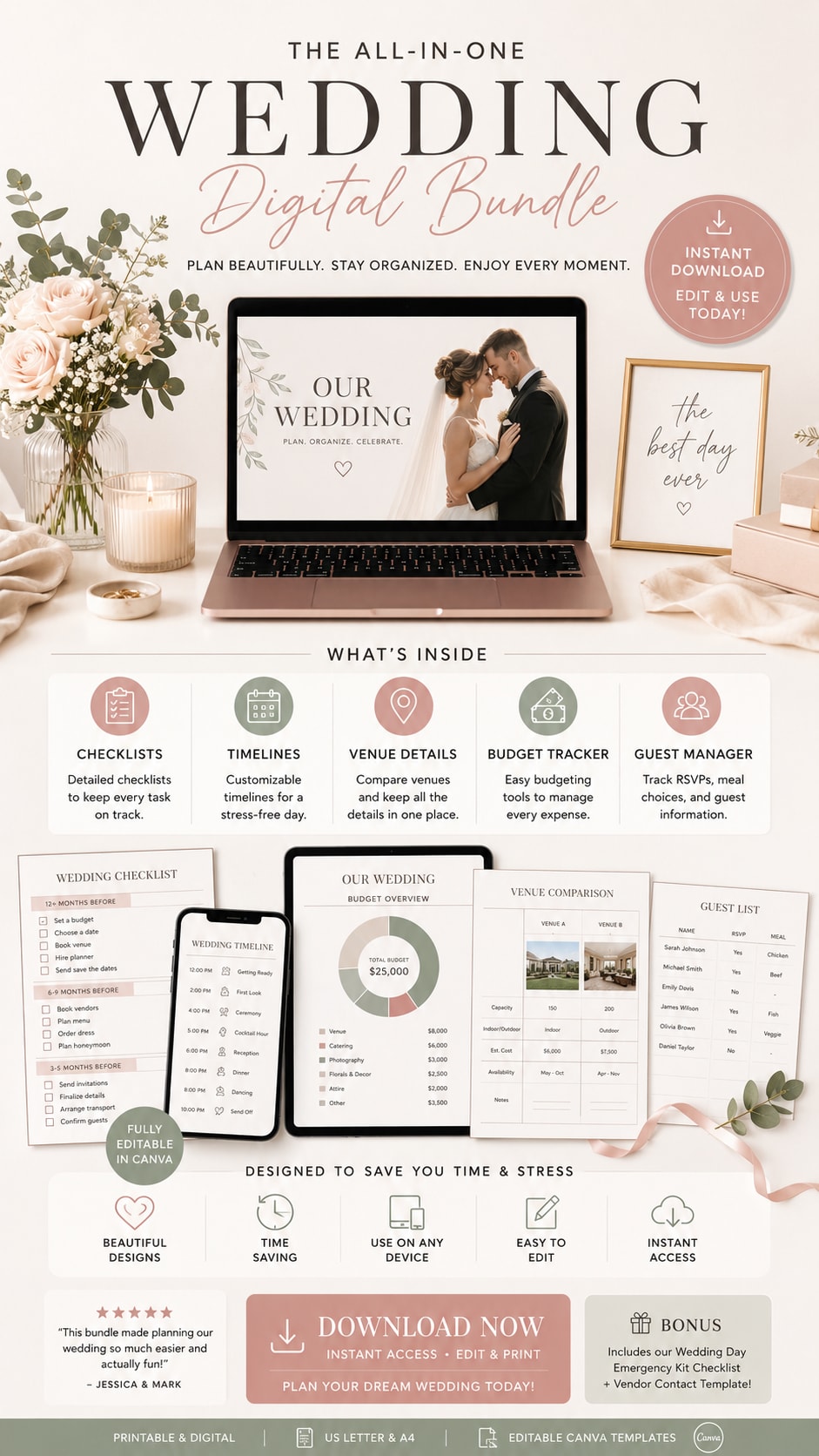 Wedding Digital Product Bundle Product Demo Board Generator