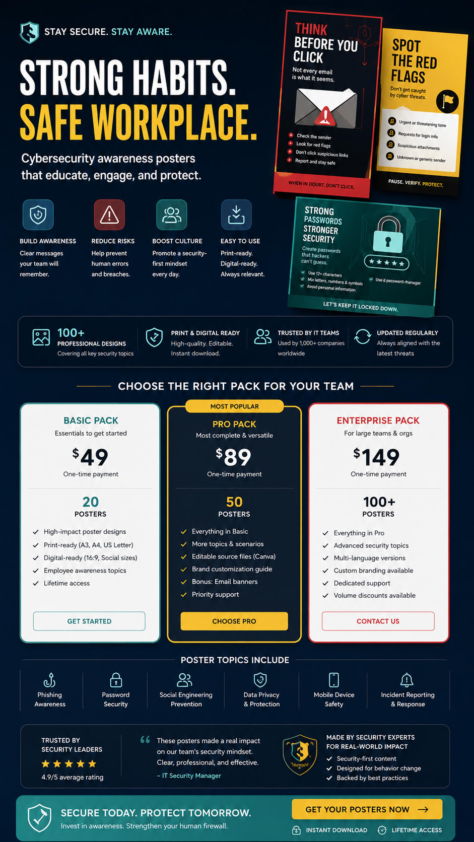 Cybersecurity Awareness Poster Pricing Menu Visual Generator
