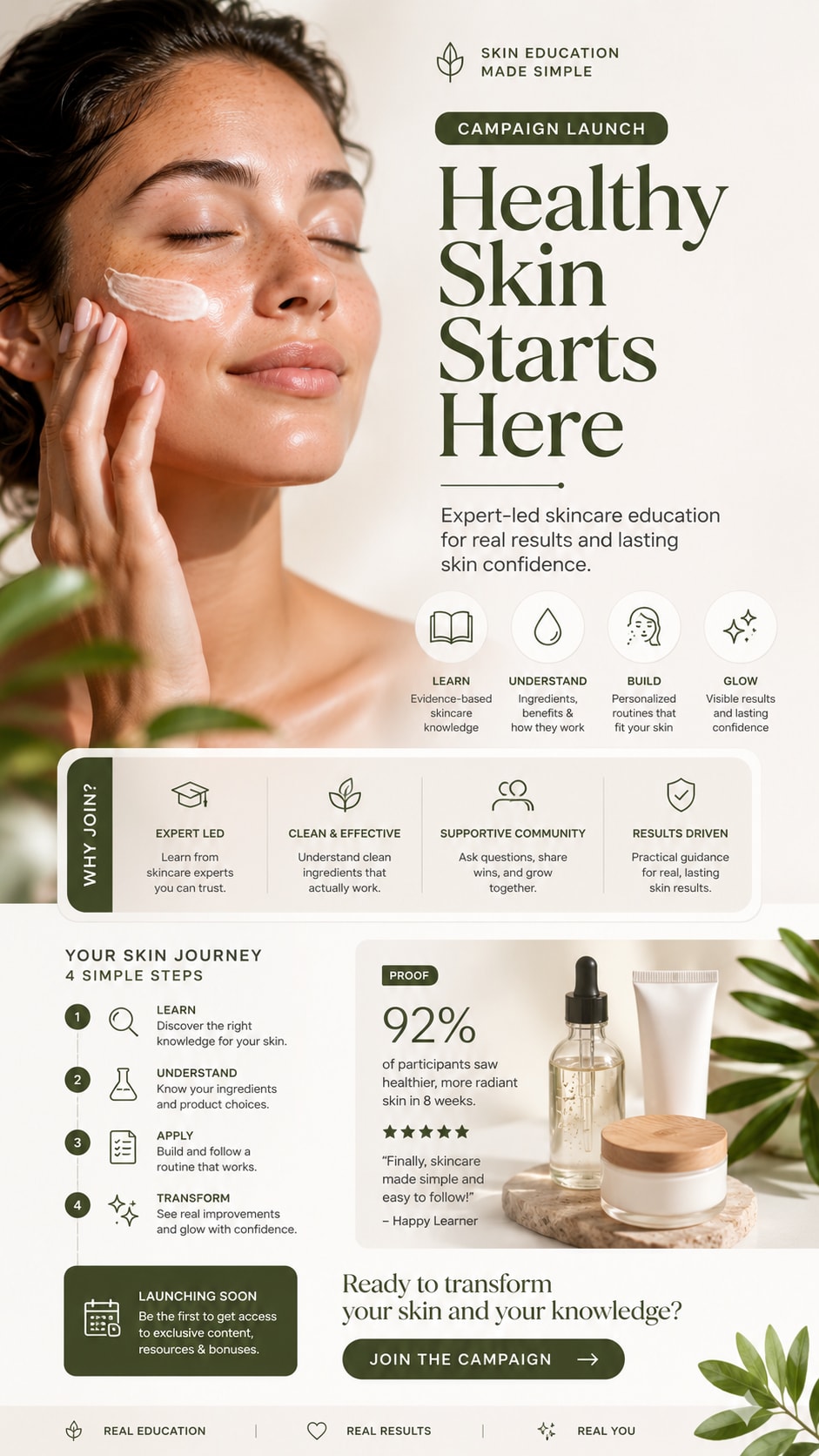 Skincare Education Campaign Launch Announcement Generator