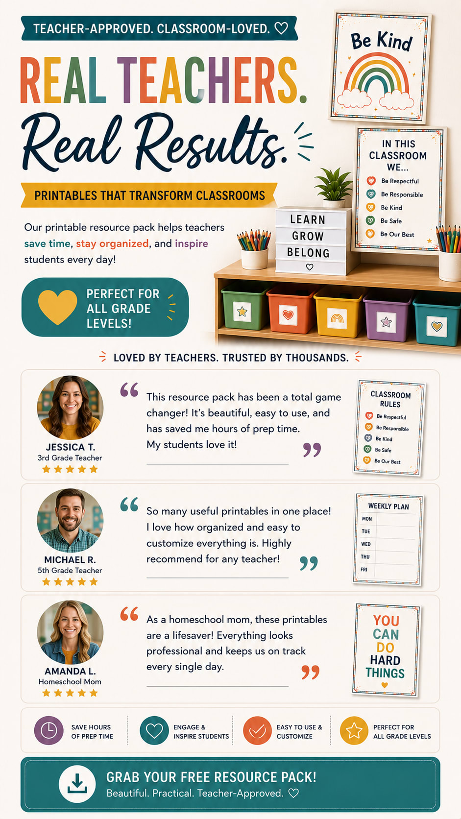 Teacher Printable Resource Pack Testimonial Proof Card Generator