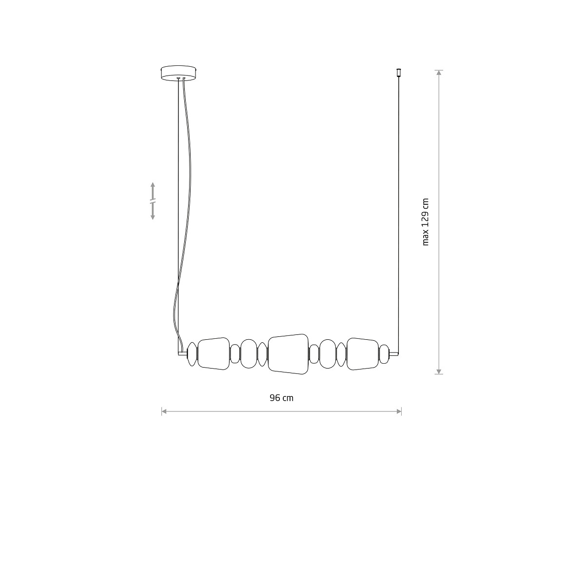 SUSPENDED LAMP CERAMIC HORIZONTAL LED Lifestyle 2