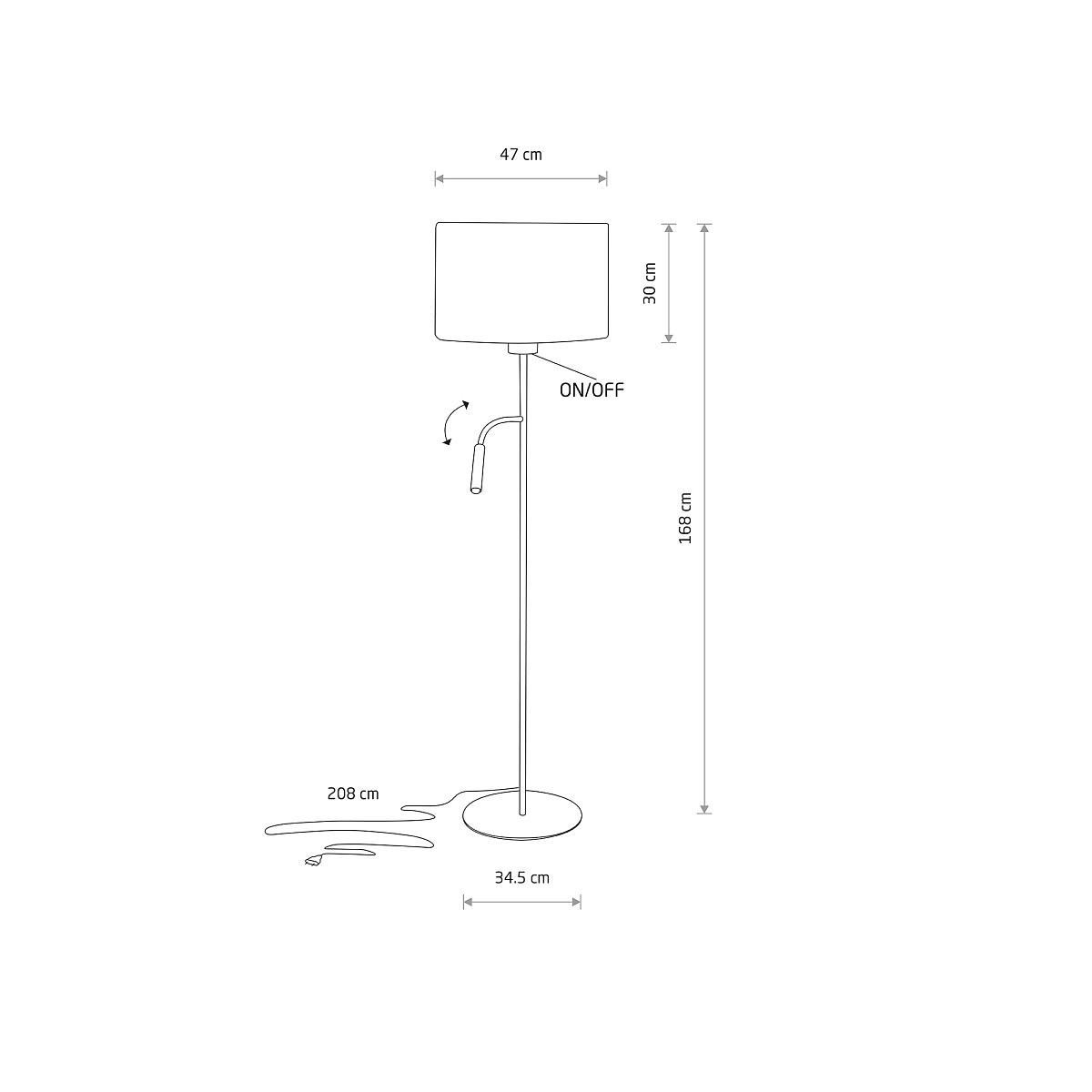 Lampadar / Lampă de Podea WITH READING LAMP HOTEL PLUS Lifestyle 3