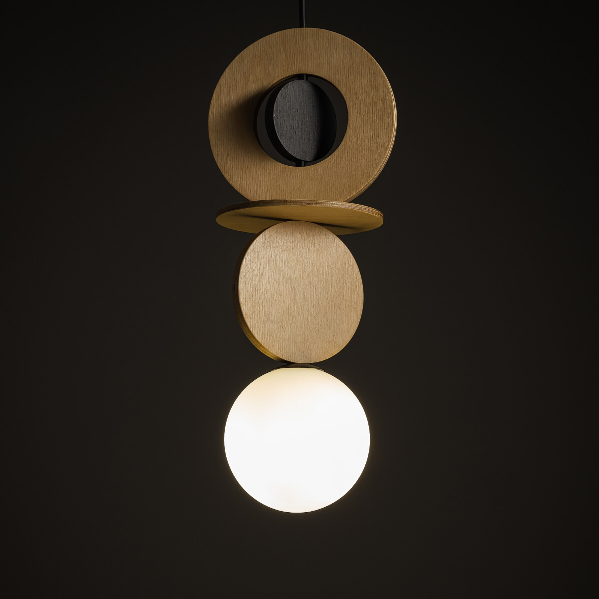 SUSPENDED LAMP DROPS Lemn A Detail 2