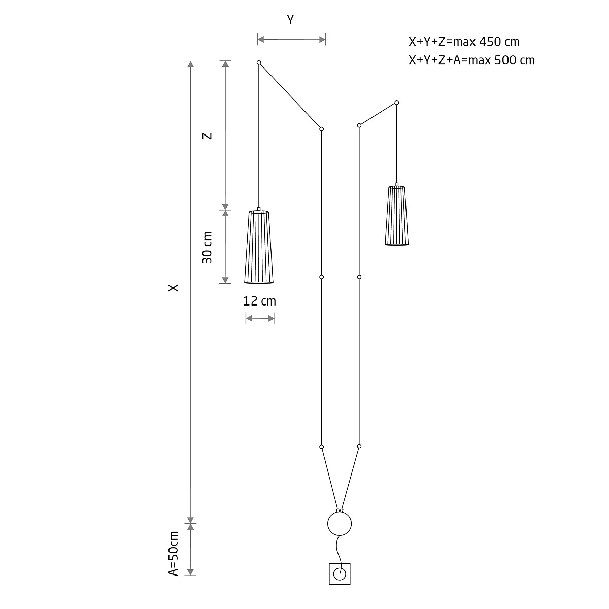 ADJUSTABLE Aplică de Perete WITCH SWITCH DOVER II Detail 2