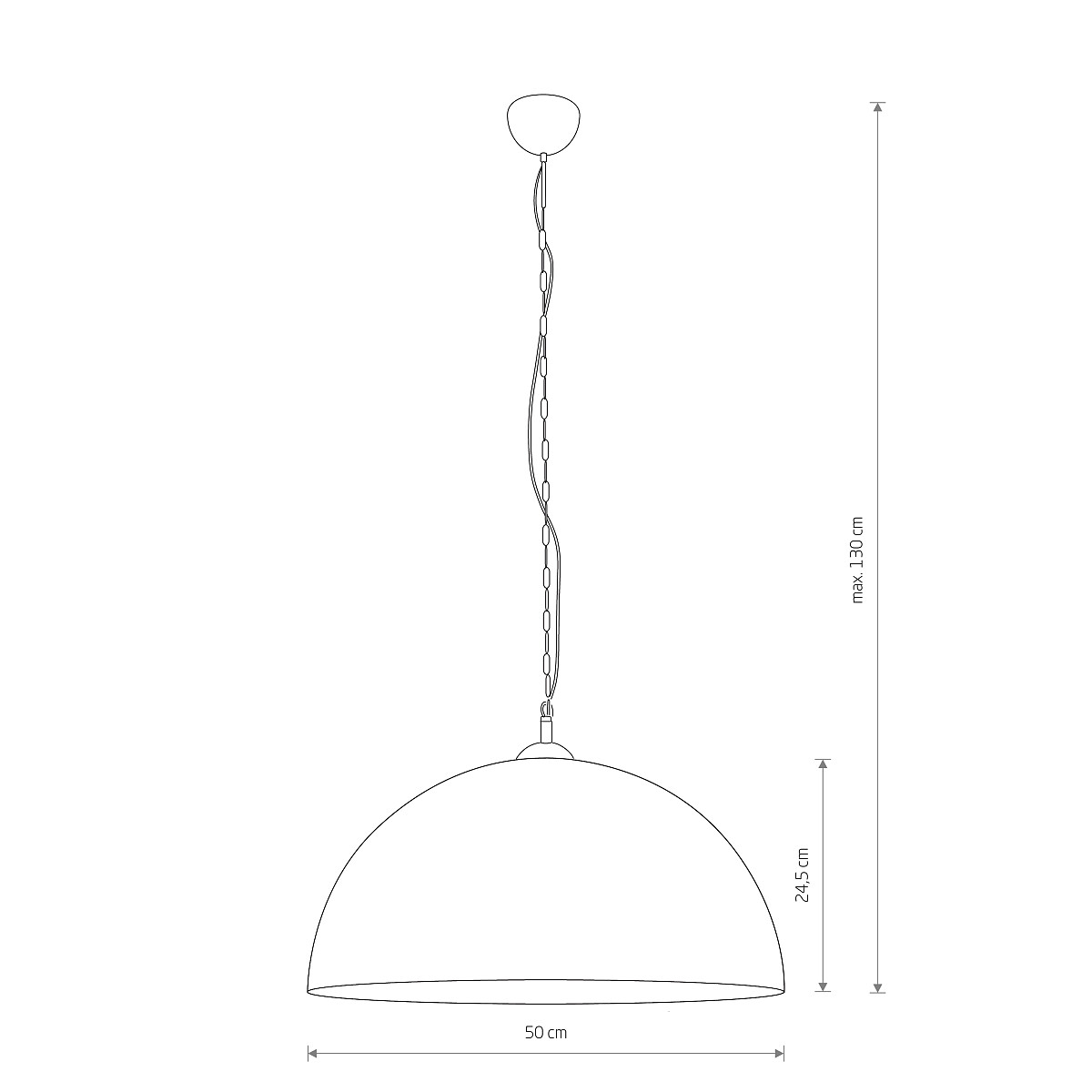 SUSPENDED LAMP HEMISPHERE RUST I L Detail 2