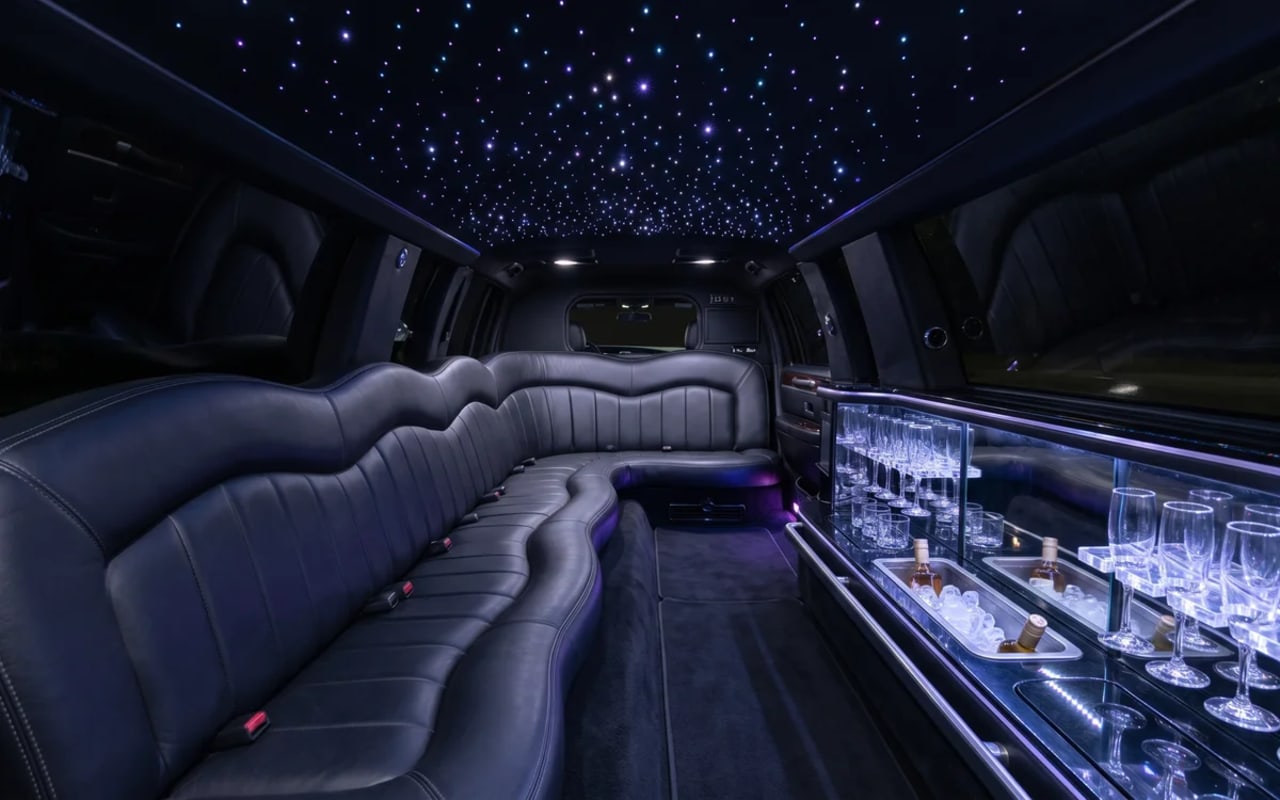 Inside the Black Stretch Limo