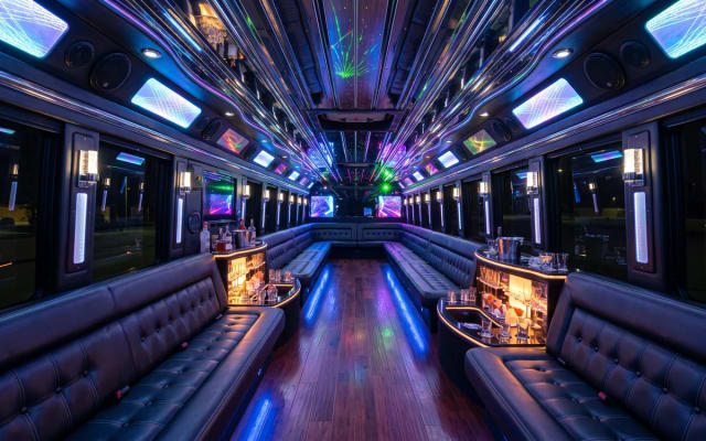 Inside the Large Party Bus