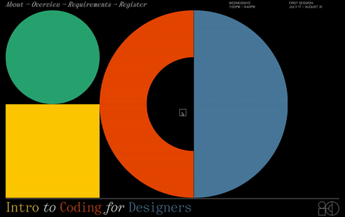 Intro to Coding for Designers website preview by Talia Cotton