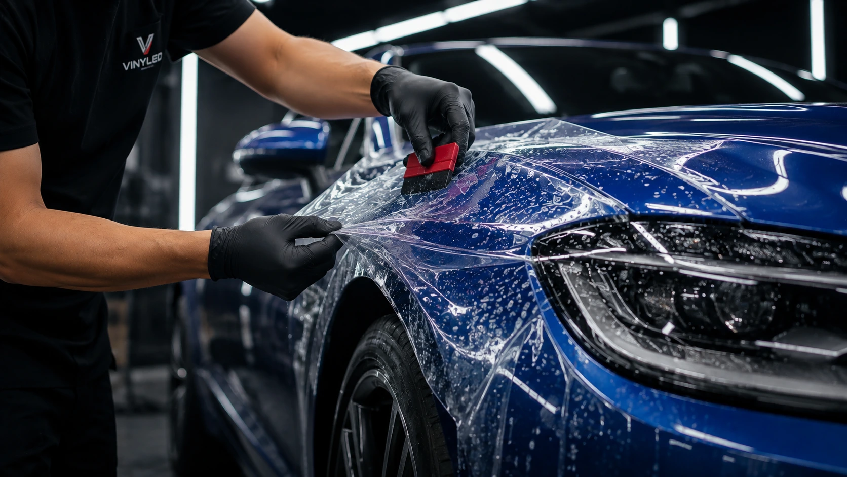 VINYLED professional car PPF installation process in Bangalore
