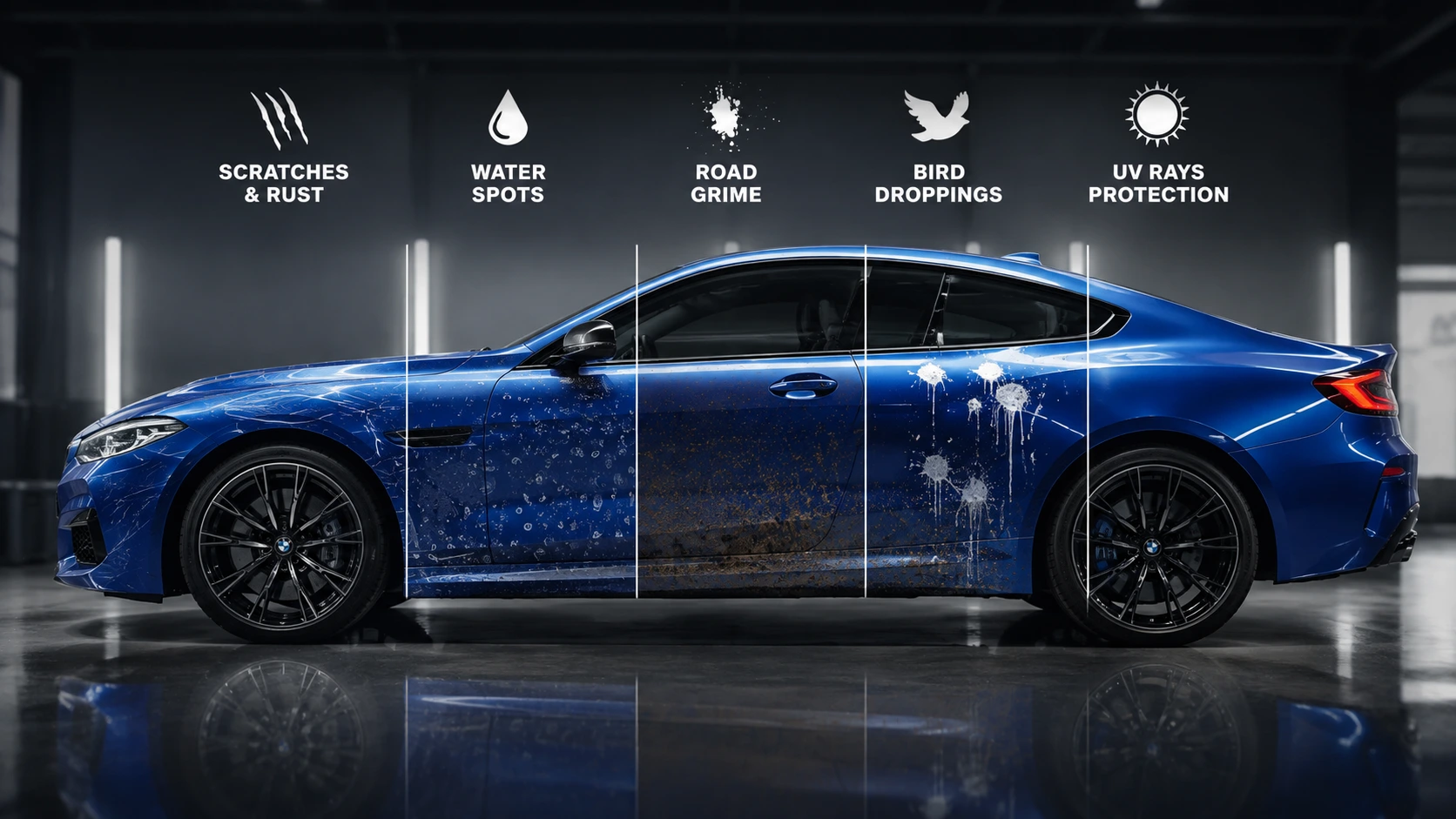 Close-up car Paint Protection Film installation in Bangalore