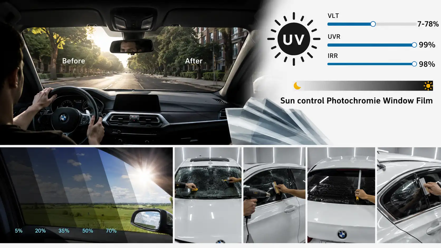 Professional automotive window film installation in Bangalore