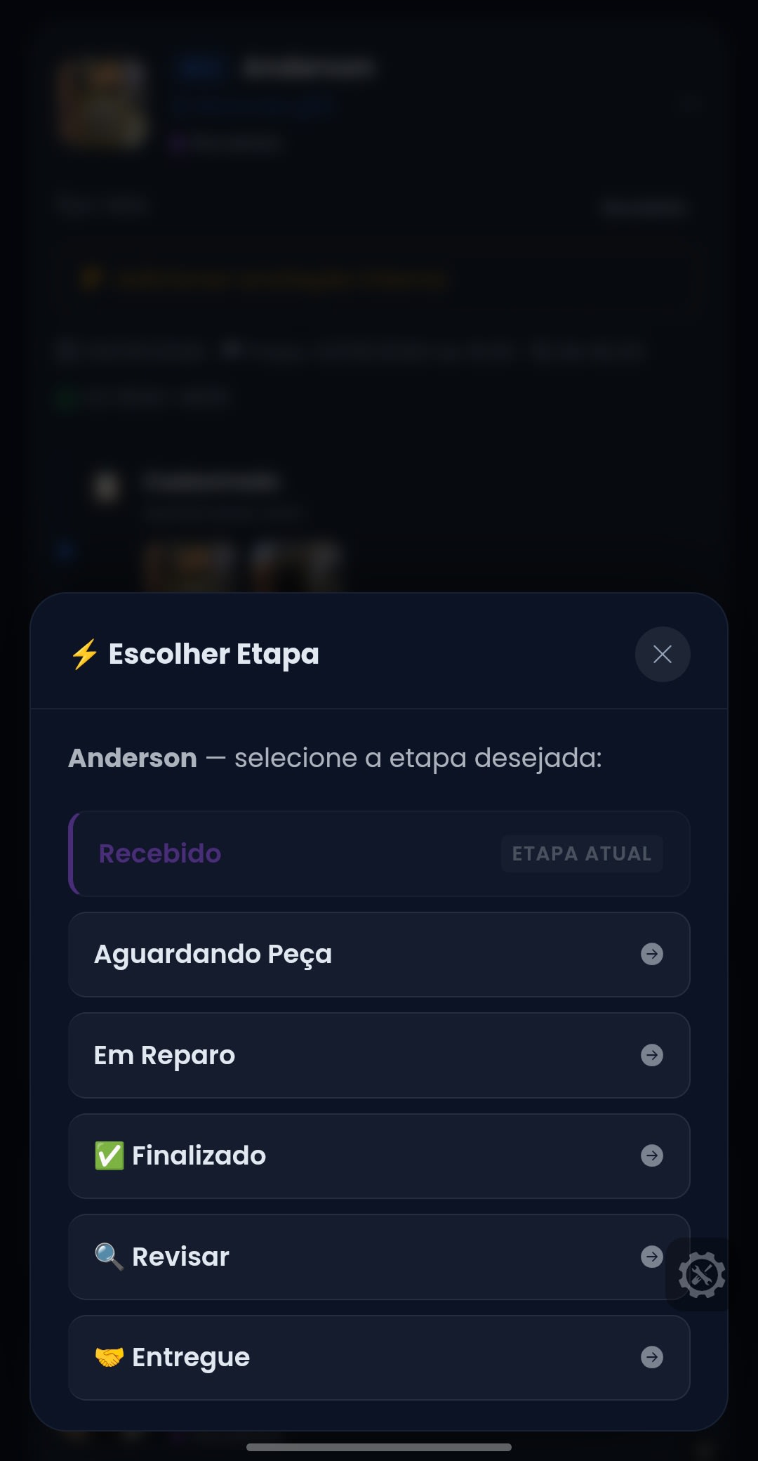 Etapas Automáticas e Manuais