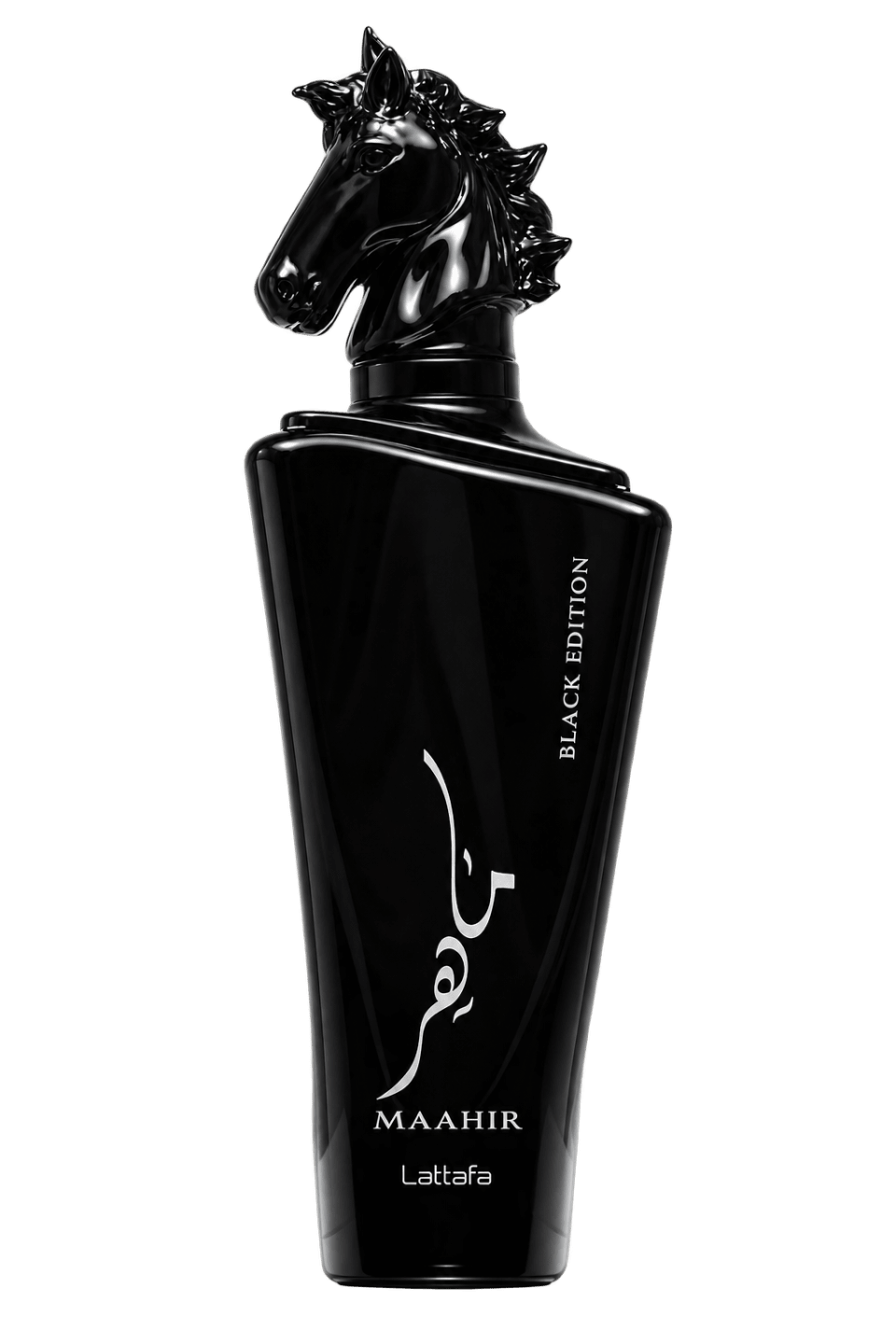 Lattafa Maahir Black Edition perfume bottle