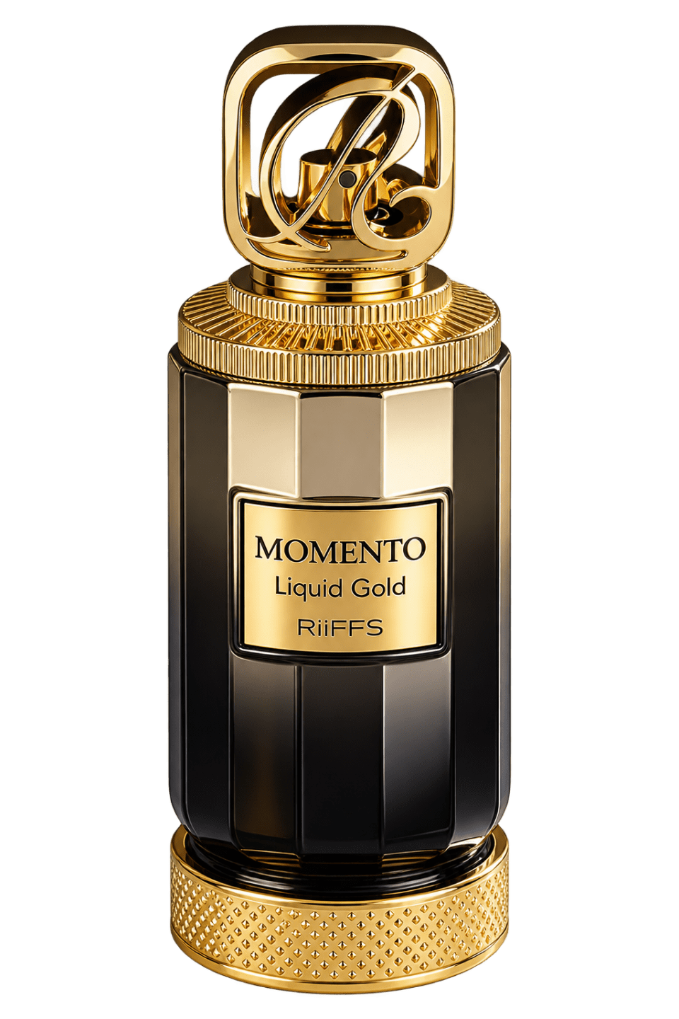Riiffs Perfumes Momento Liquid Gold perfume bottle