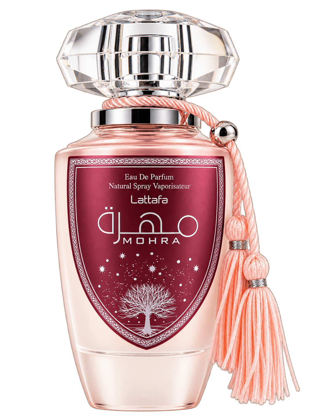 Lattafa Mohra Silky Rose perfume bottle
