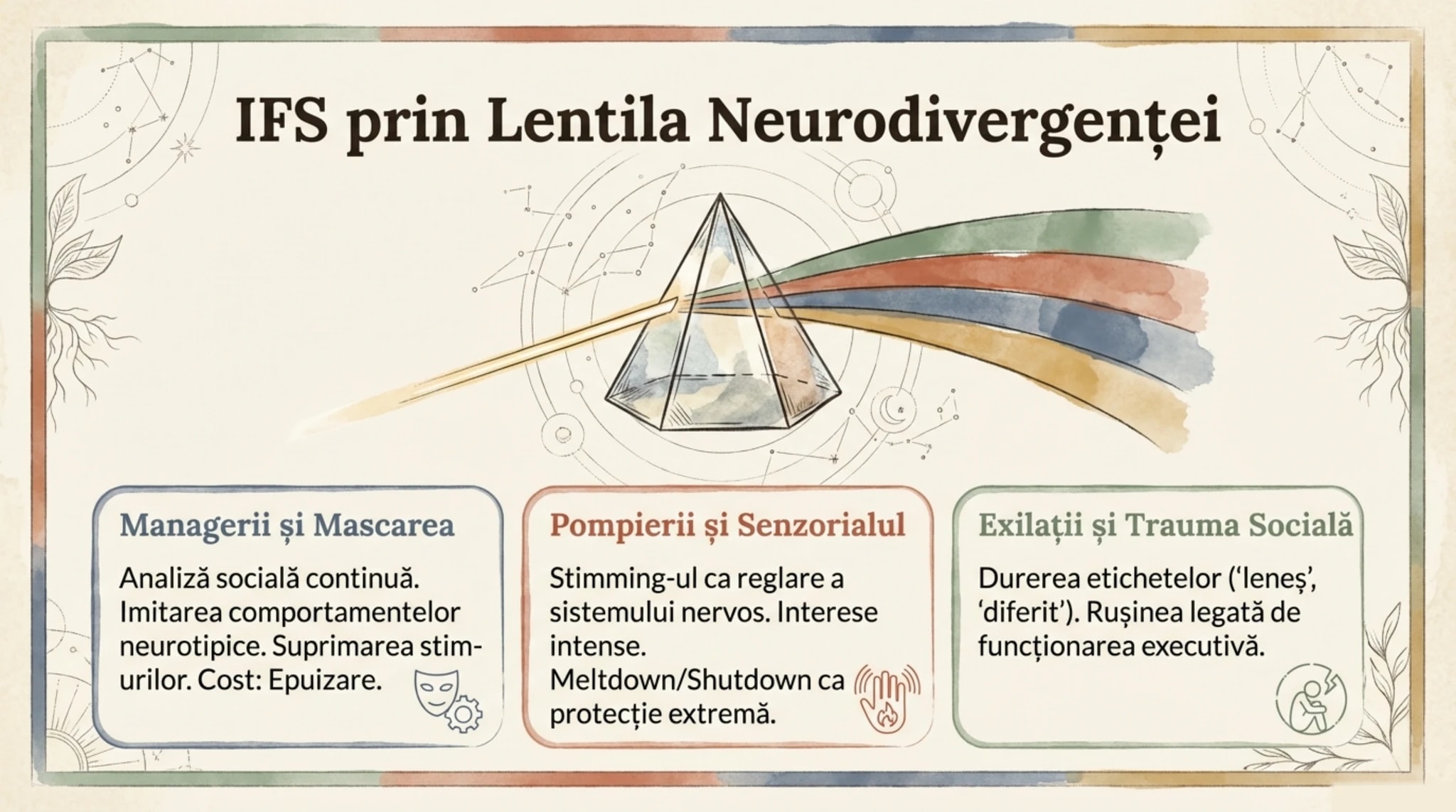 IFS prin prisma neurodivergentei - Managerii si Mascarea, Pompierii si Senzorialul, Exilatii